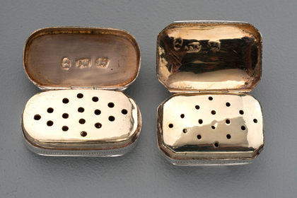 Two Georgian Silver Miniature Vinaigrettes - Joseph Willmore